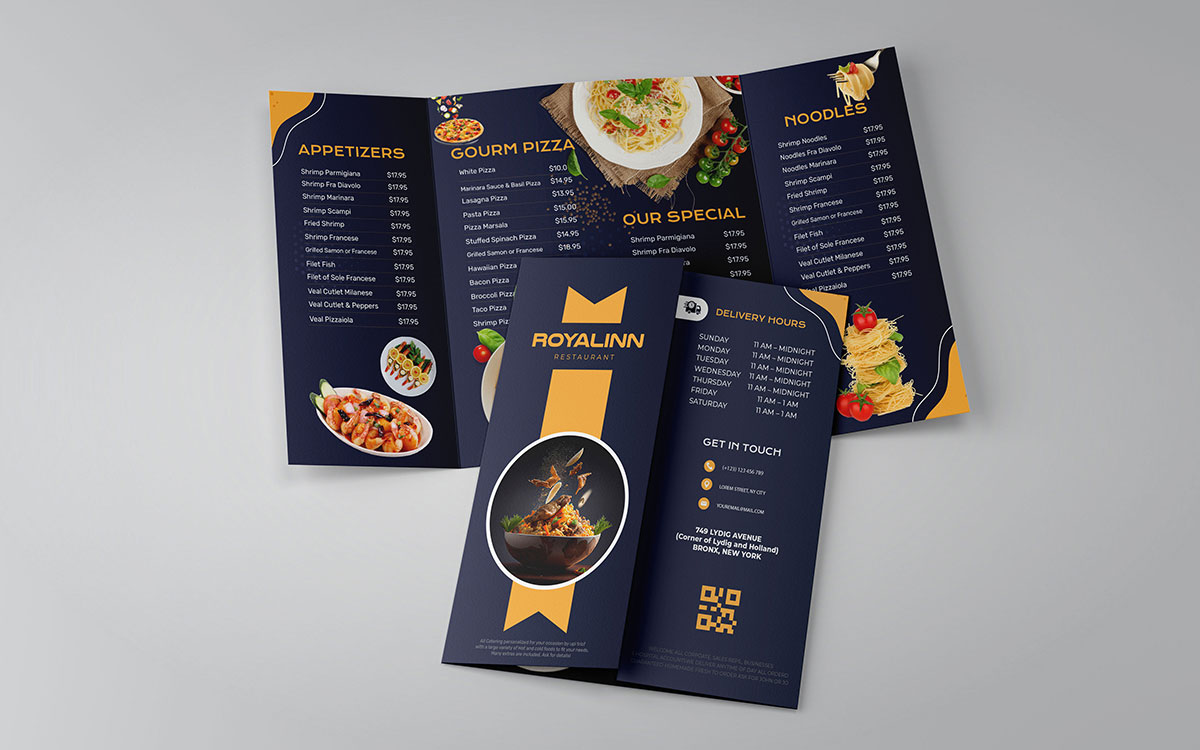 double gate fold menu design